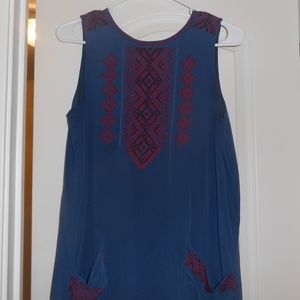 Madewell Silk Embroidered Tunic Dress